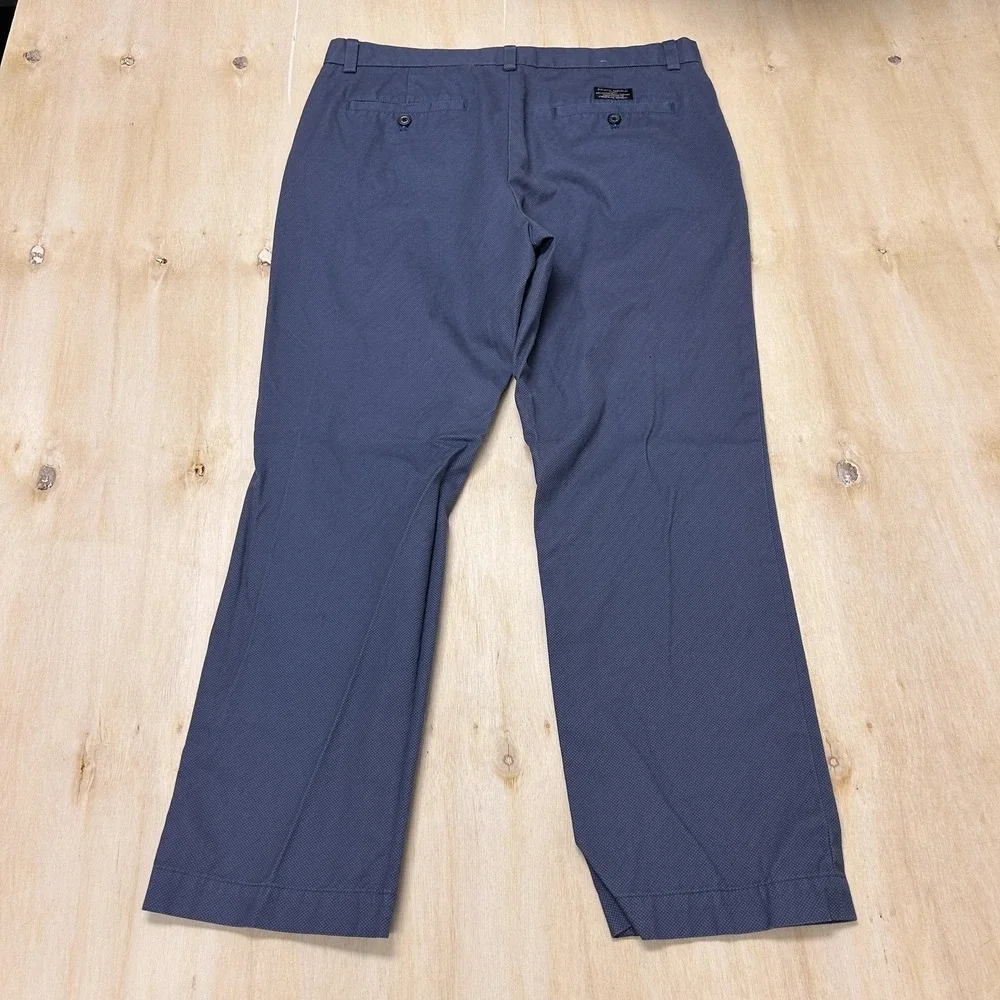 Banana Republic Aiden Chino Pants Mens 35x30 Blue Geometric Regular Fit